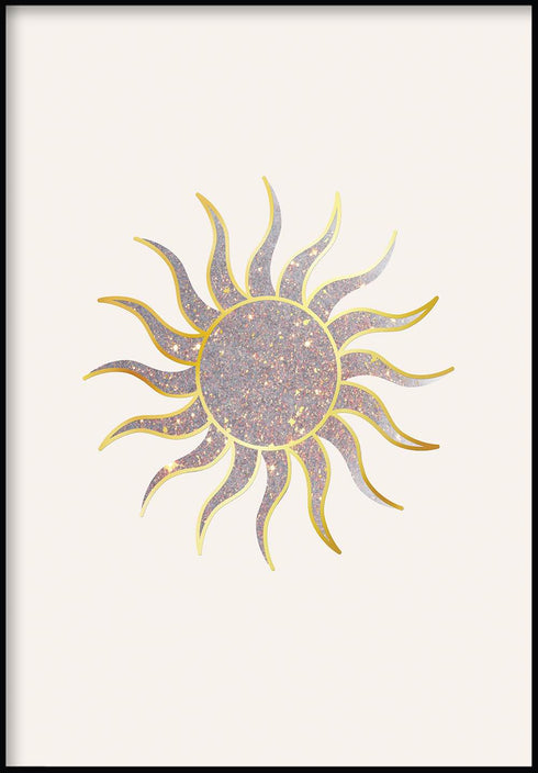 Sol reluciente Oro real Póster